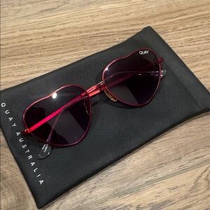 Quay Australia Red Heart Sunglasses